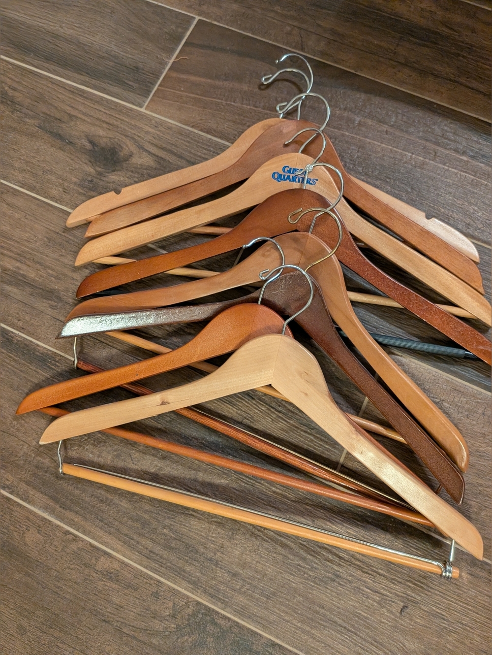 Mixed Wooden Suit Hangers - Natural & Dark Wood